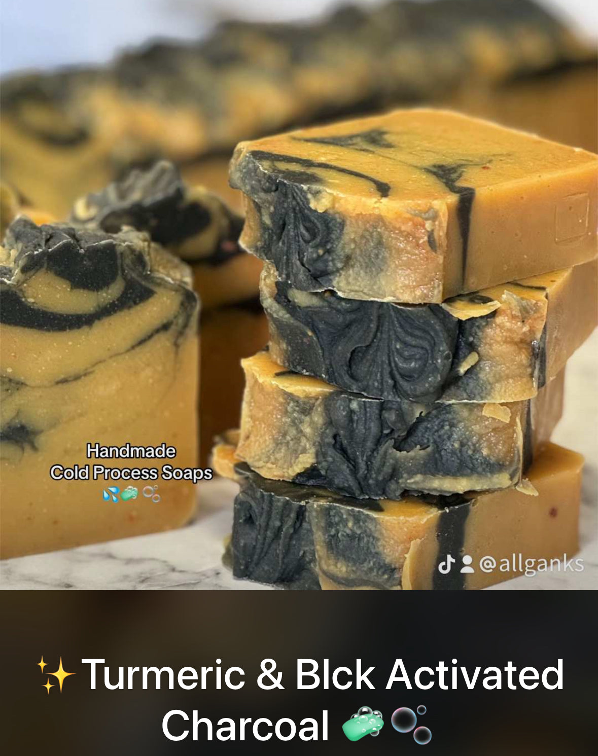 Turmeric & Activated Charcoal Detox Soap with Orange & Cinnamon Essential Oil