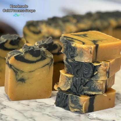 Turmeric & Activated Charcoal Detox Soap with Orange & Cinnamon Essential Oil