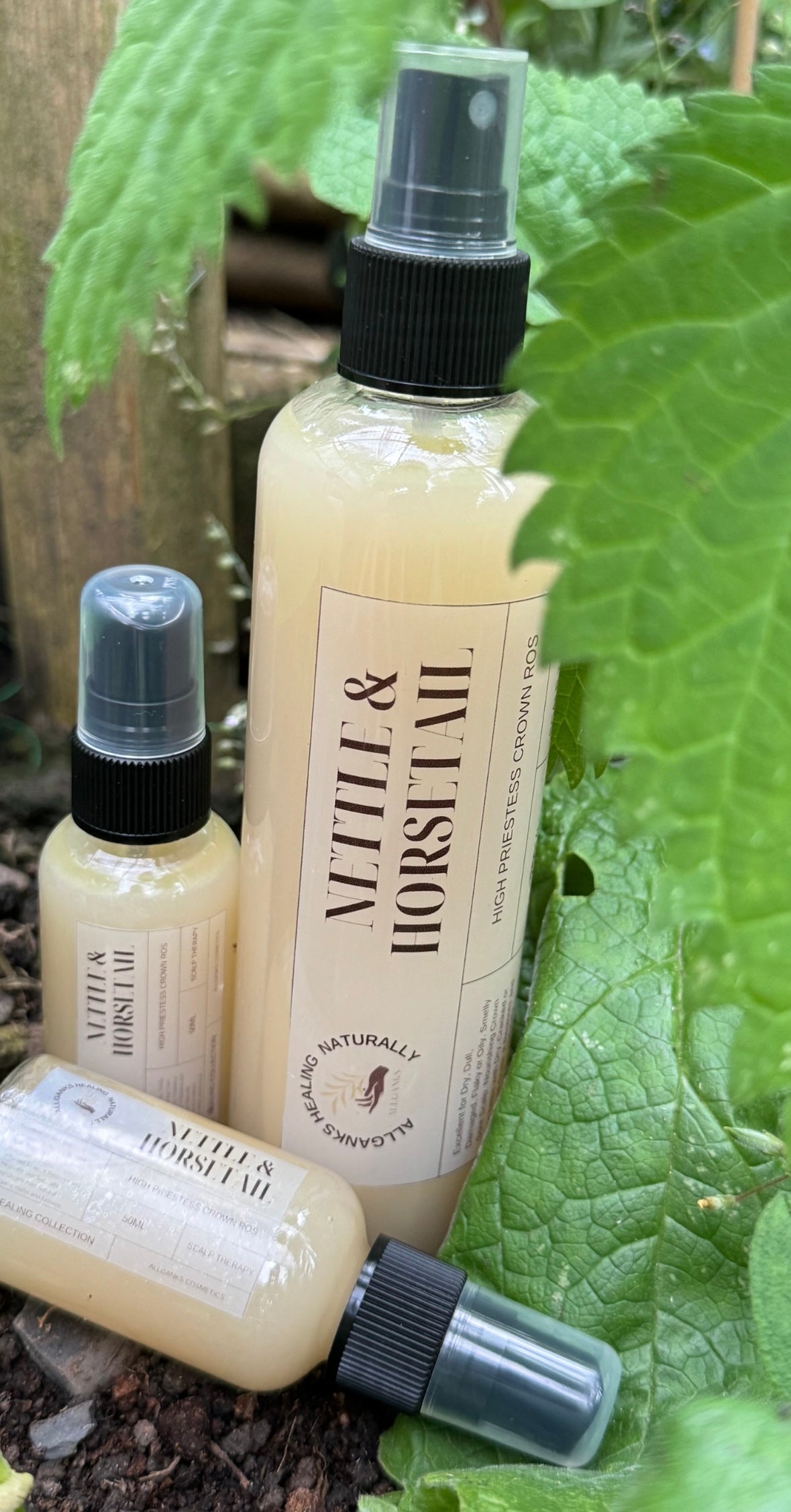 "Nettle Horsetail High Priestess Crown Ros" Scalp therapy hair mist into your hair care regimen, you can enjoy the transformative effects of this luxurious elixir and achieve healthier, stronger, and more beautiful hair.